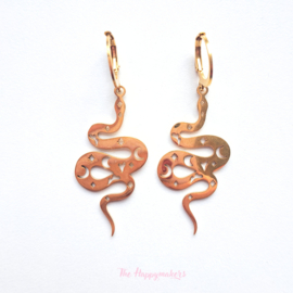 Earrings rvs ''snake'' stainless steel gold/silver