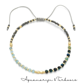 Gemstone bracelets two stones ''aquamarine''