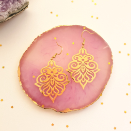 Oorbellen ''boho drops'' stainless steel goud/zilver
