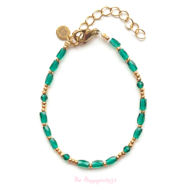 Armband colorfull boho, stainless steel goud