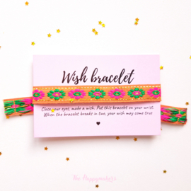 Wish-bracelet ''boho flowers'' brown