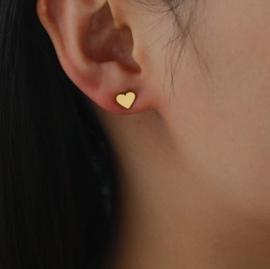Studs stainless steel ''heart'' gold