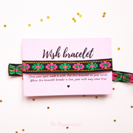 Wish-bracelet ''boho flowers'' black