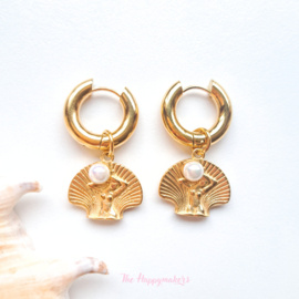 Stainless steel earrings boho beach ''mermaid'' gold