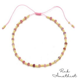 Gemstone miyuki bracelet ''pink amethist''
