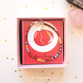 Handmade bracelet ''red jaspis gemstones'' 925silver