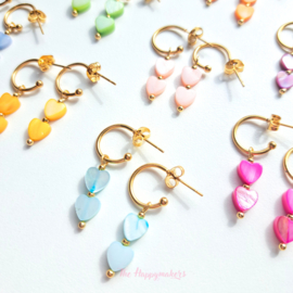 Little hoops earrings rvs ''shell hearts 6mm'' gold/silver
