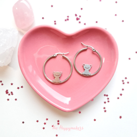 Oorbellen ''carnaval oetel'' stainless steel goud/zilver