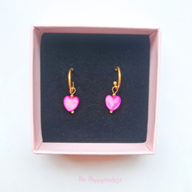 Little hoops earrings rvs ''shell hearts 8mm'' gold/silver