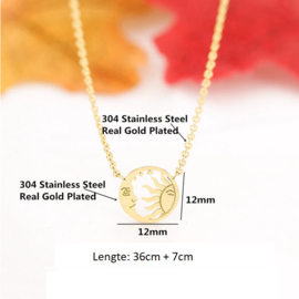 Charm necklace ''sun & moon'' gold/silver