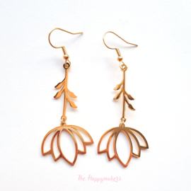 Earrings rvs ''flowers'' gold/silver