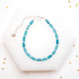 Handmade bracelet ''blue nature stone'' 925silver