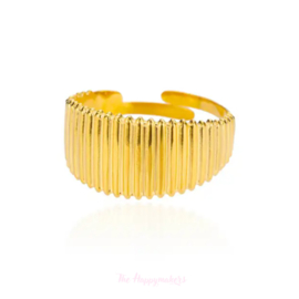 Ring stainless steel ''funky rib'' gold