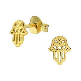 Ear studs ''hamza'' gold plated