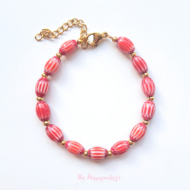 Handmade bracelet ''colorful red beads'' rvs