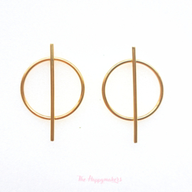 Earrings rvs ''stick around'' stainless steel gold/silver