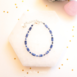 Handmade gemstone bracelet ''sodalite'' 925silver
