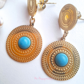Stainless steel earrings boho beach ''big rounds'' gold