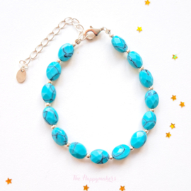 Handmade gemstone bracelet ''turquoise'' 925silver
