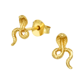 Ear studs ''cobra'' gold plated
