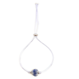 Satin bracelet''gemstone heart'' sodalite