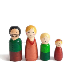 Peg doll familie, op maat gemaakt