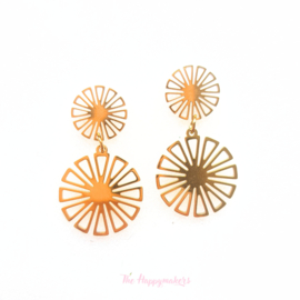 Earrings rvs ''bohemian flowers'' gold/silver