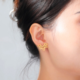 Stainless steel studs ''boho'' gold