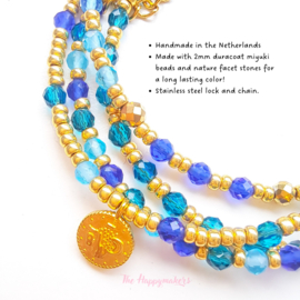 Handmade bracelet ''colorful boho basic'' ocean blue