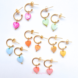 Little hoops earrings rvs ''shell hearts 8mm'' gold/silver