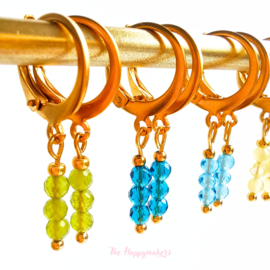 Little hoops earrings rvs ''natural stones'' gold/silver