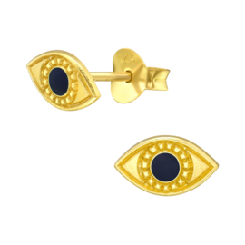 Ear studs ''evil eye'' gold plated