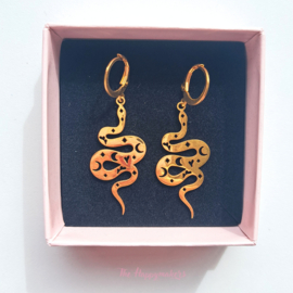 Earrings rvs ''snake'' stainless steel gold/silver