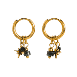 Earrings little hoops ''stars'' rvs, gold