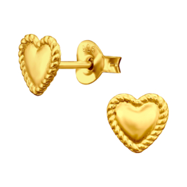 Ear studs ''heart'' gold plated