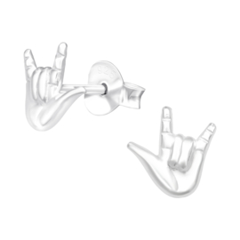 Ear studs ''rock n roll'' 925 silver