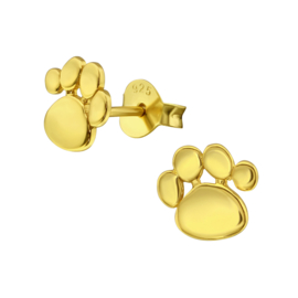 Ear studs ''paw'' gold plated