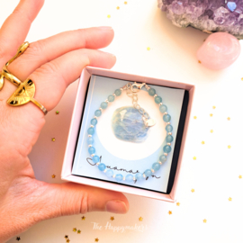 Handmade gemstone bracelet ''aquamarine' 925silver