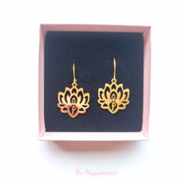 Earrings rvs ''lotus yoga'' stainless steel gold/silver