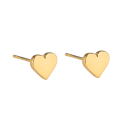 Studs stainless steel ''heart'' gold