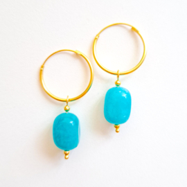 Gemstone earrings ''amazonite'' 925silver/gold