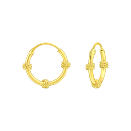 Gold plated ''bali hoops'' 12mm