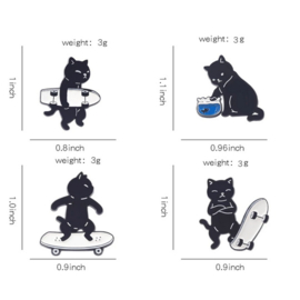 Pin ''skateboard cat''