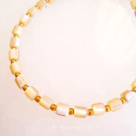 Handmade bracelet ''boho shell beads'' rvs gold