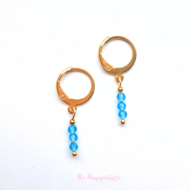 Little hoops earrings rvs ''natural stones'' gold/silver