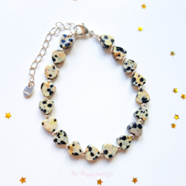 Handmade gemstone bracelet ''dalmatiër jaspis'' 925silver