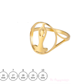Ring stainless steel ''yoga vibes'' gold