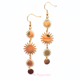 Earrings rvs ''fireworks'' stainless steel gold