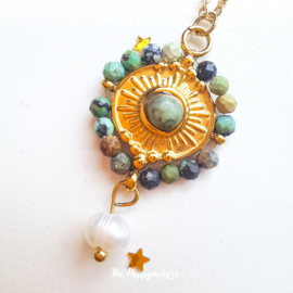 Charm necklace ''turquoise pendant'' gold