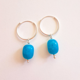 Gemstone earrings ''amazonite'' 925silver/gold